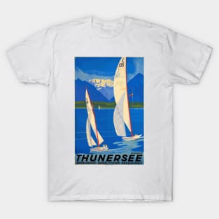 Sailing on the Thunersee, Switzerland - Vintage Travel Poster Design T-Shirt